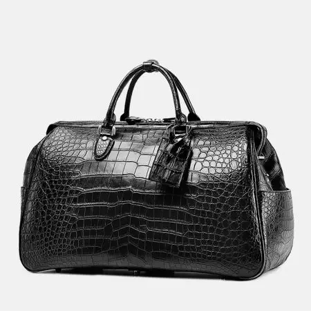 Crocodile leather high grade duffel bags for men, leather travelling bag