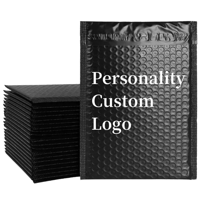 OEM Stock Eco-friendly Customize Polymailer Black Mailer Mailing Bubble Bag Packing Mailing Tear Proof Bubble Padded Envelopes