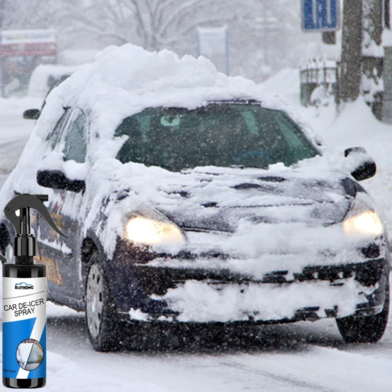 Rayhong 100ml car de icer spray front windshield engine keyhole rearview mirror ice snow removal