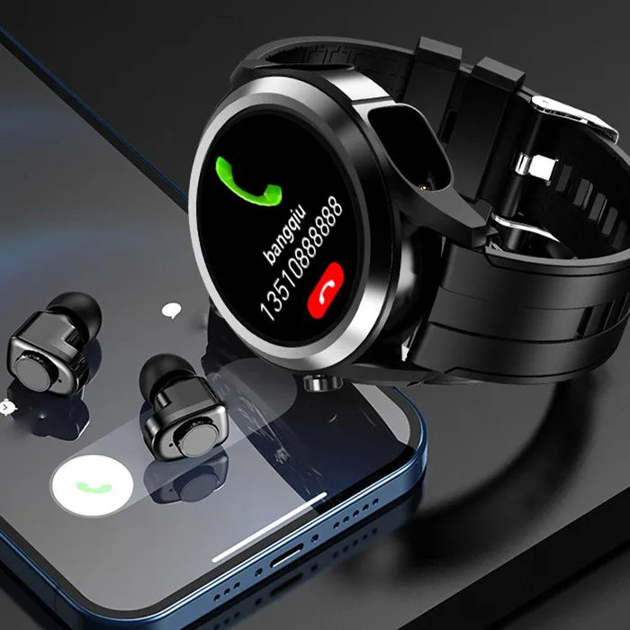 trending products 2021 new arrivals w1 smart watch with earbuds earphone 2 in 1