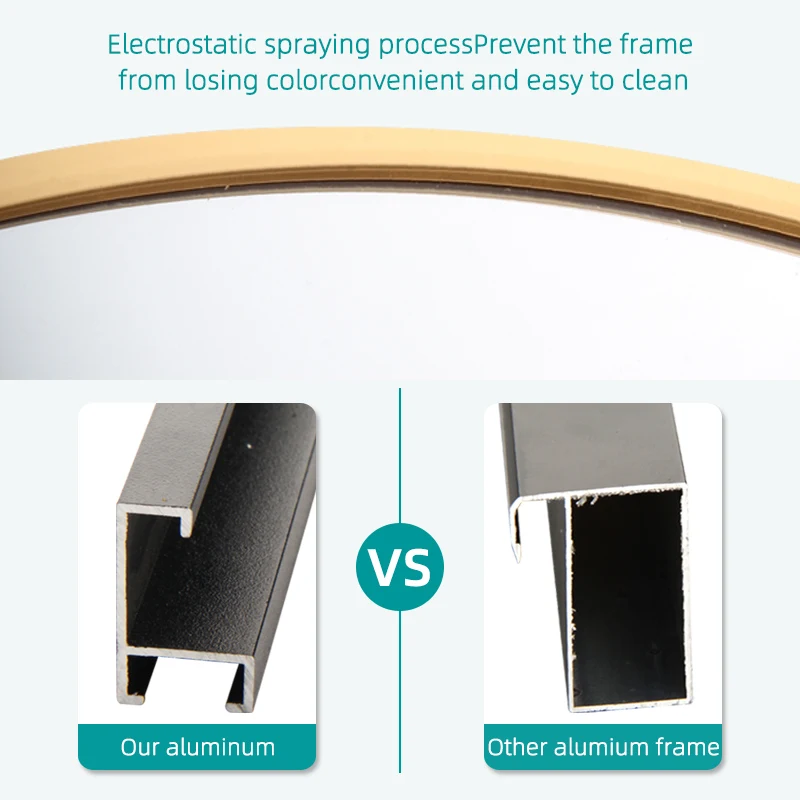 Wholesale decorative gold framed round wall mirror furniture bathroom mirror rattan wall bedroom Living Room  mirror  round