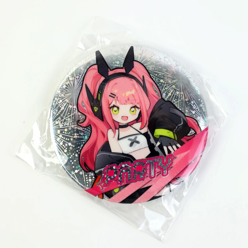 Vograce Manufacturer Metal Badges Custom Round Glitter Holographic Button Pins