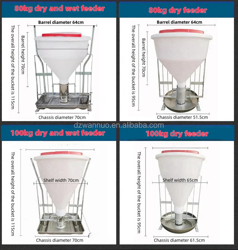 80kgs plastic feeder for dry and wet pig feed pig feed saving equipment feeding trough automatic feeder for pigs