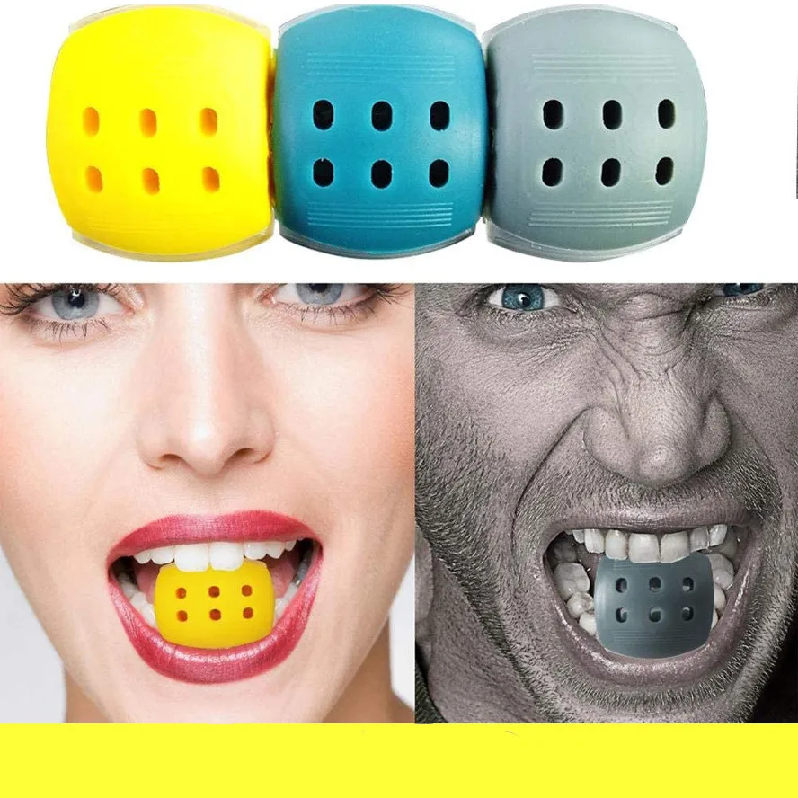  30-50 Lbs New Food Grade Silicone Face Jaw Trainer Facial Bite Muscle Chew Device Neck Mandibular Exerciser Jawline Fitness