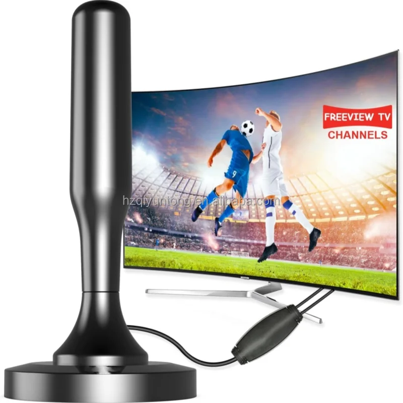 Digital HDTV Antena UHF 360 Degree Rotation TV Aerial Amplified Digital Indoor TV Antenna With Magnetic Base