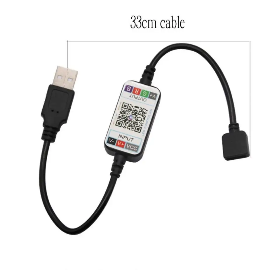 Музыкальный контроллер со светодиодной полосой USB 4-контактный синий зуб RGB 5 В 24 режим микрофона 1600 млн цветов диммер мини-RGB света