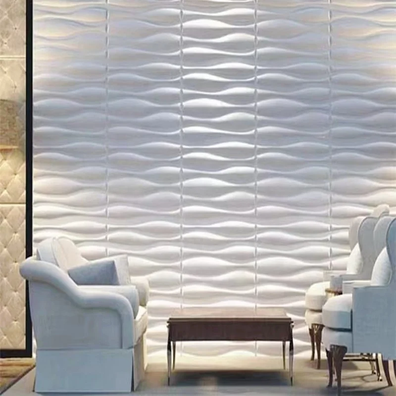 Wholesale Price Waterproof Paintable interior decoration PVC waterproof and flame retardant 3D wall  panel