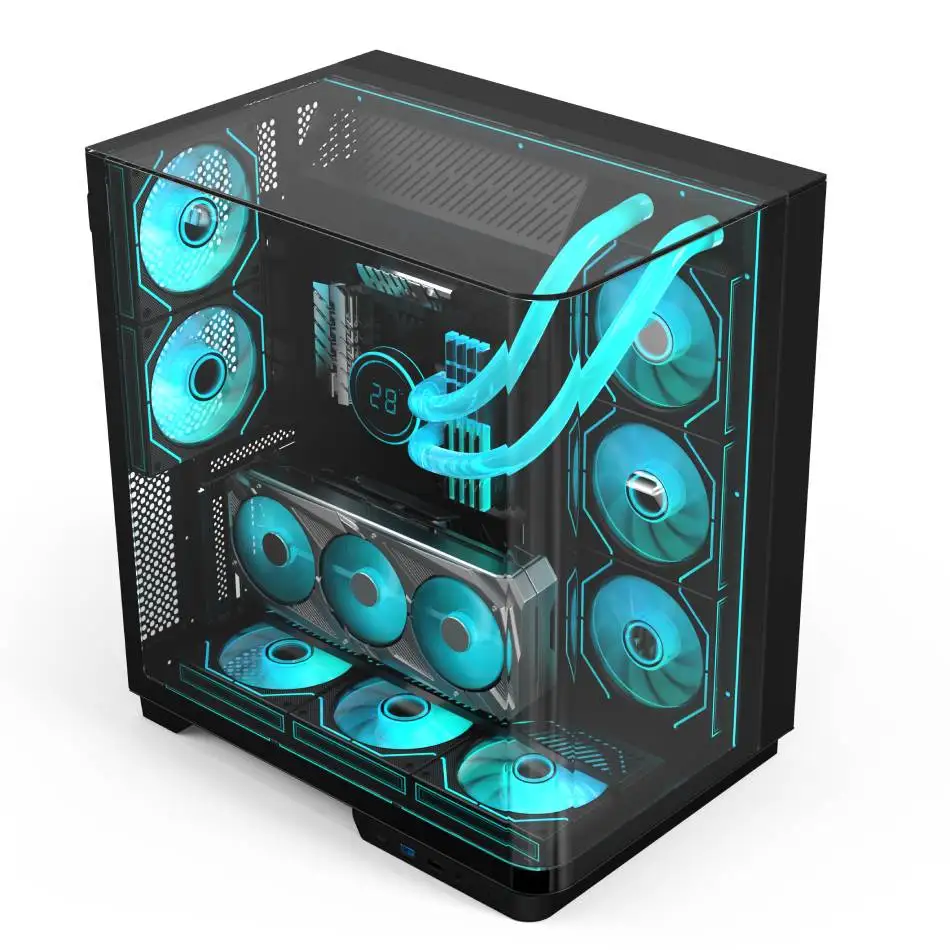 Трехсторонний защитный чехол из закаленного стекла для электронных видов спорта Поддержка компьютера задняя вилка материнская плата ПК atx pc