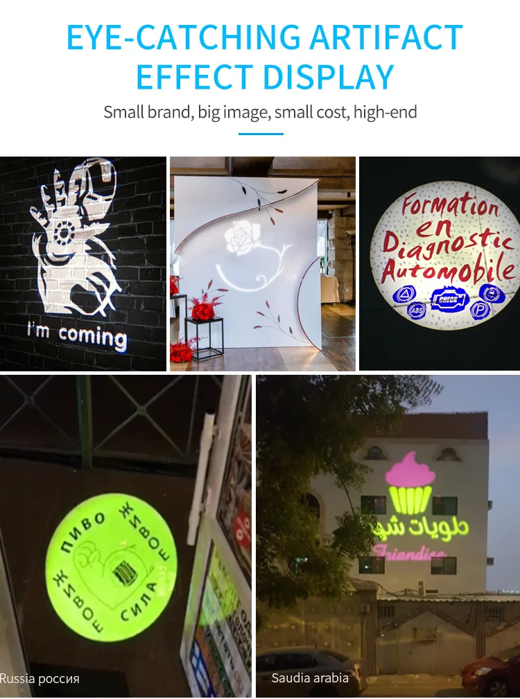 Custom Led Light Advertisement Projector 20W Indoor Rotate Led Gobo Logo Projector Light