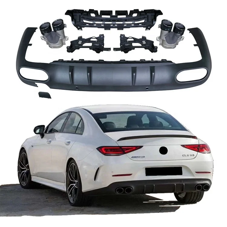 
Suitable for Mercedes Benz W257 CLS300 350 450 modified CLS53 AMG rear diffuser and tail pipe Body Kit 
