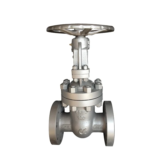 GATE VALVE, 150LBS,FLANGED END, RF, ANSI B16.1 BODY:ASTM A-216 WCB, STEM: ASTM A276 410  BODY (CASTED) COLOR SILVER RAL9006