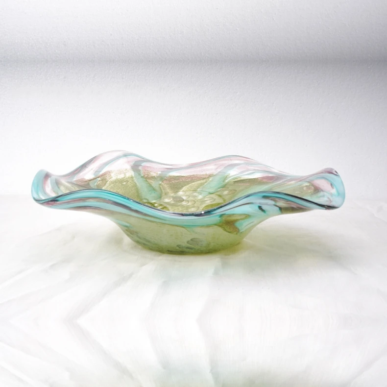 High Quality Murano Art Craft Colored Glaze Glass Craft Hand Made Blown Glass For Home Decoration Vase