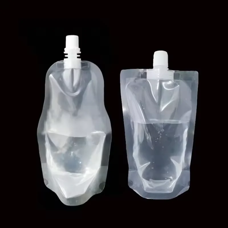 Mini 50ml Stand Up Drinking Package Bag Transparent Spout Pouch for Beverage Milk Liquid Bag Ready to Ship