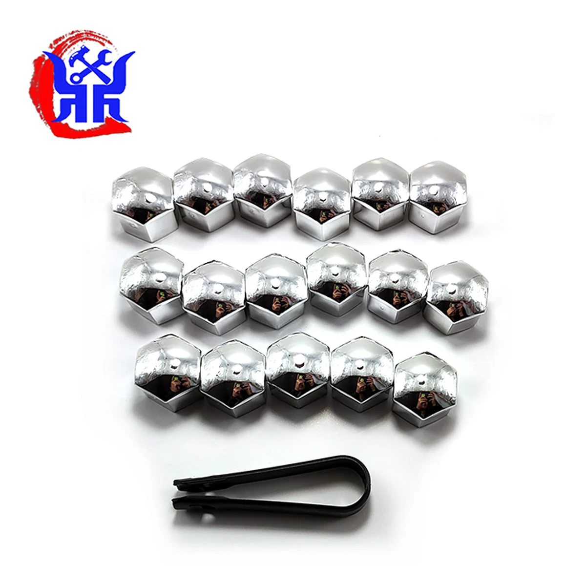 20x Gray 17mm Wheel Lug Nut Bolt Center Cover Caps Accessories+ Tool For VW Audi