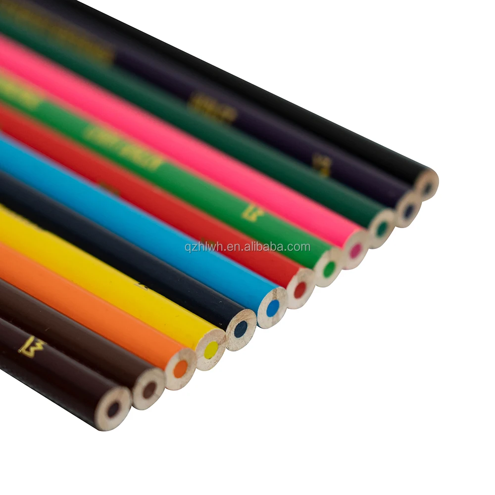 Multi color pencil support custom logos factory direct supply  safe and natural wooden colored pencils
