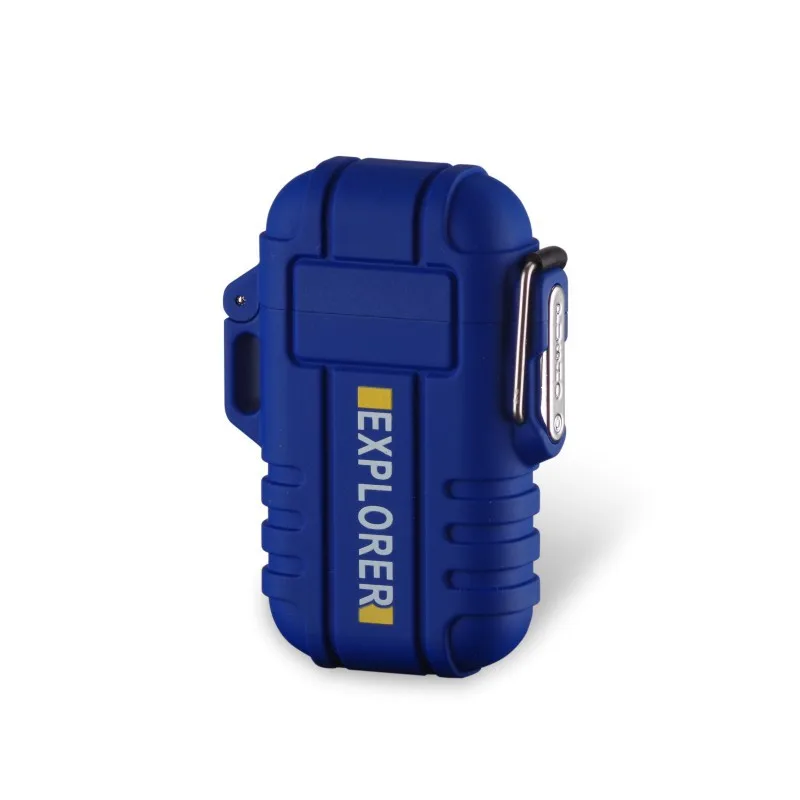 Подгонянная наружная ветрозащитная Водонепроницаемая Зажигалка USB перезаряжаемая фонарик двойная дуговая зажигалка