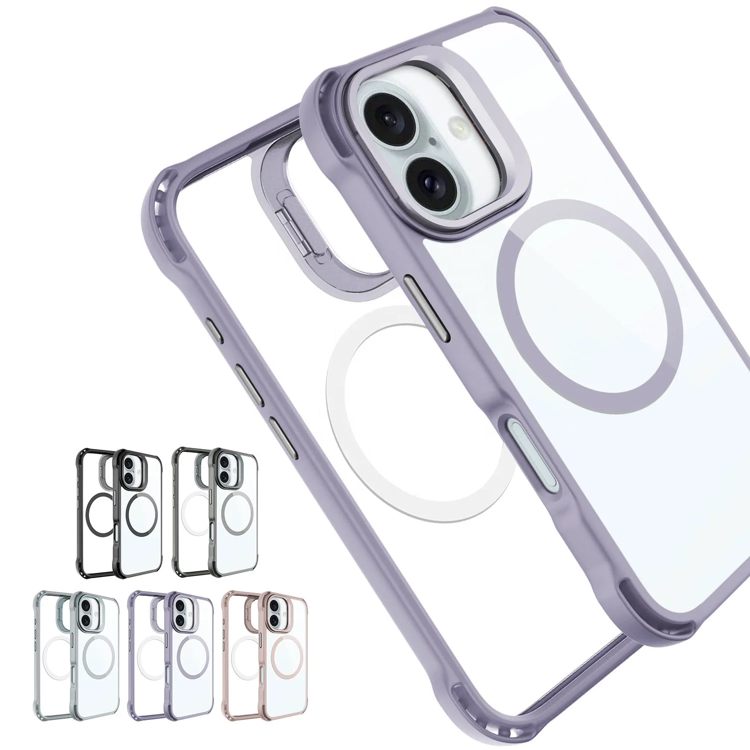 Trending Magnetic Wireless Charging Phone Case for iphone 15 16 pro Bracket Lens Mobile Phone Cases For iPhone 16