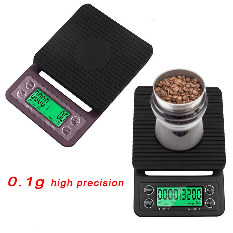 Yoshan Wholesale LFGB  3/5kg  Smart  Mini Digital Coffe Balance  with Tare Timer Function Espresso Kitchen Food Coffee Scale