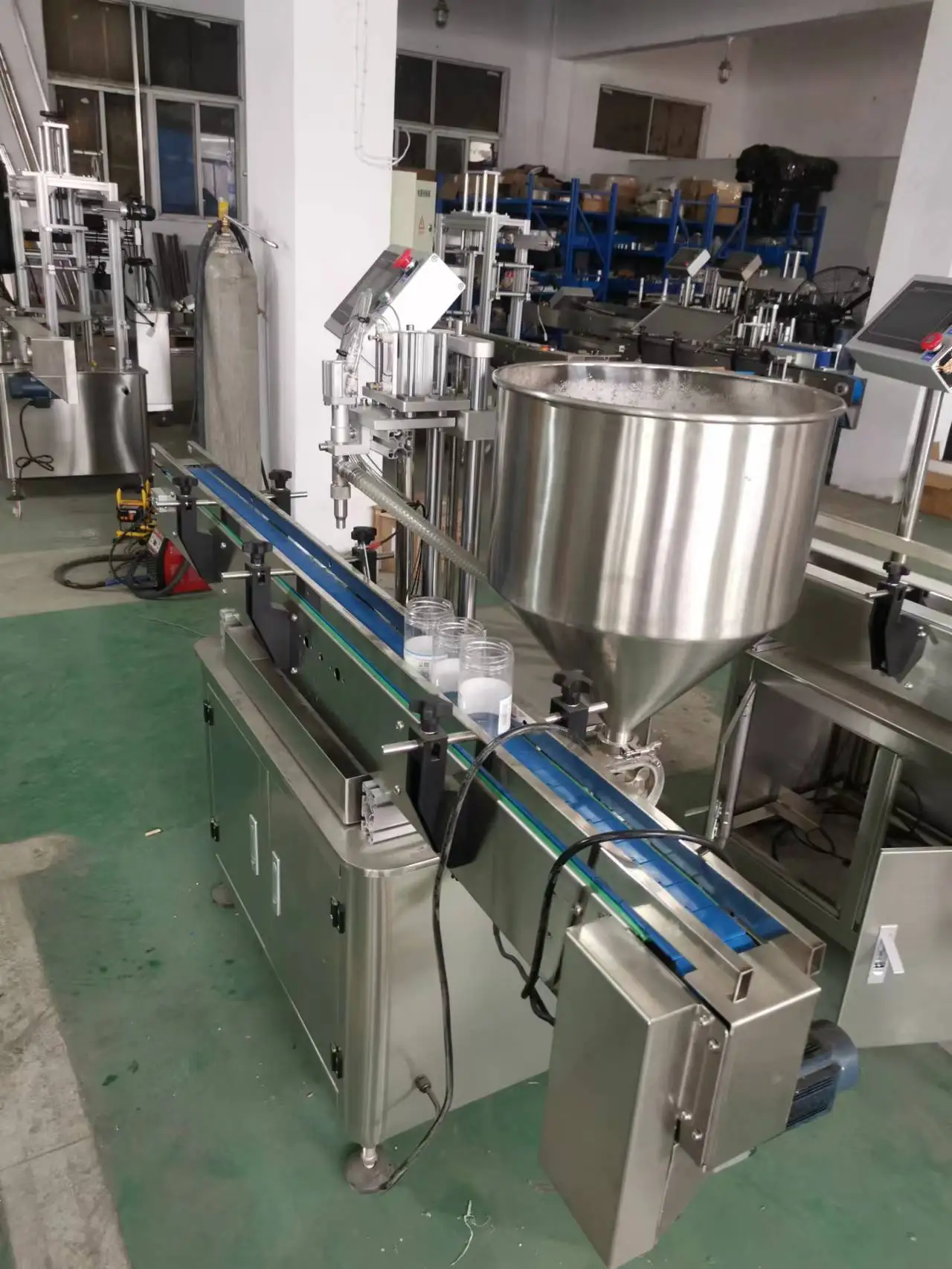 Automatic Single Dosing Paint Glue Cheese Filling Packaging Pasty Jam Jar Machine Lobe/gear Pump With Hopper
