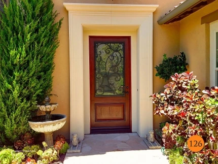 Custom Locks Glass Decoration Entry Doors Front Door Iron Wrought Fiberglass Exterior Door Hotel W37 Steel Graphic Design Modern