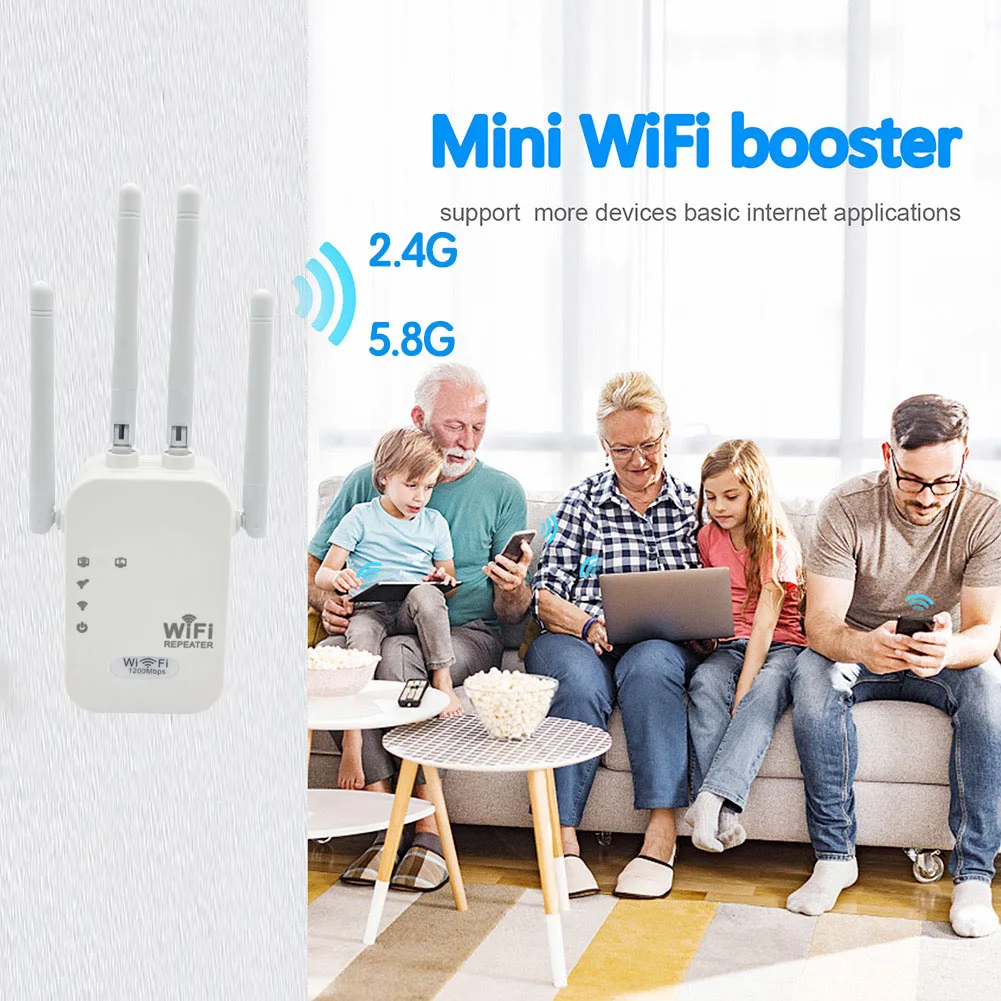 Huastlink Новое поступление высокопроизводительный 2 4 ГГц 5 8 двухдиапазонный Wi-Fi удлинитель 1200 Мбит/с беспроводной ретранслятор