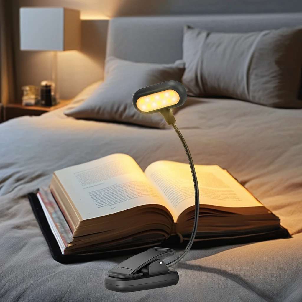 LOHAS 2024 Flexible Led Clip On Book Reading Lamp Usb Rechargeable Kids Children Reading Light For Books Laptop