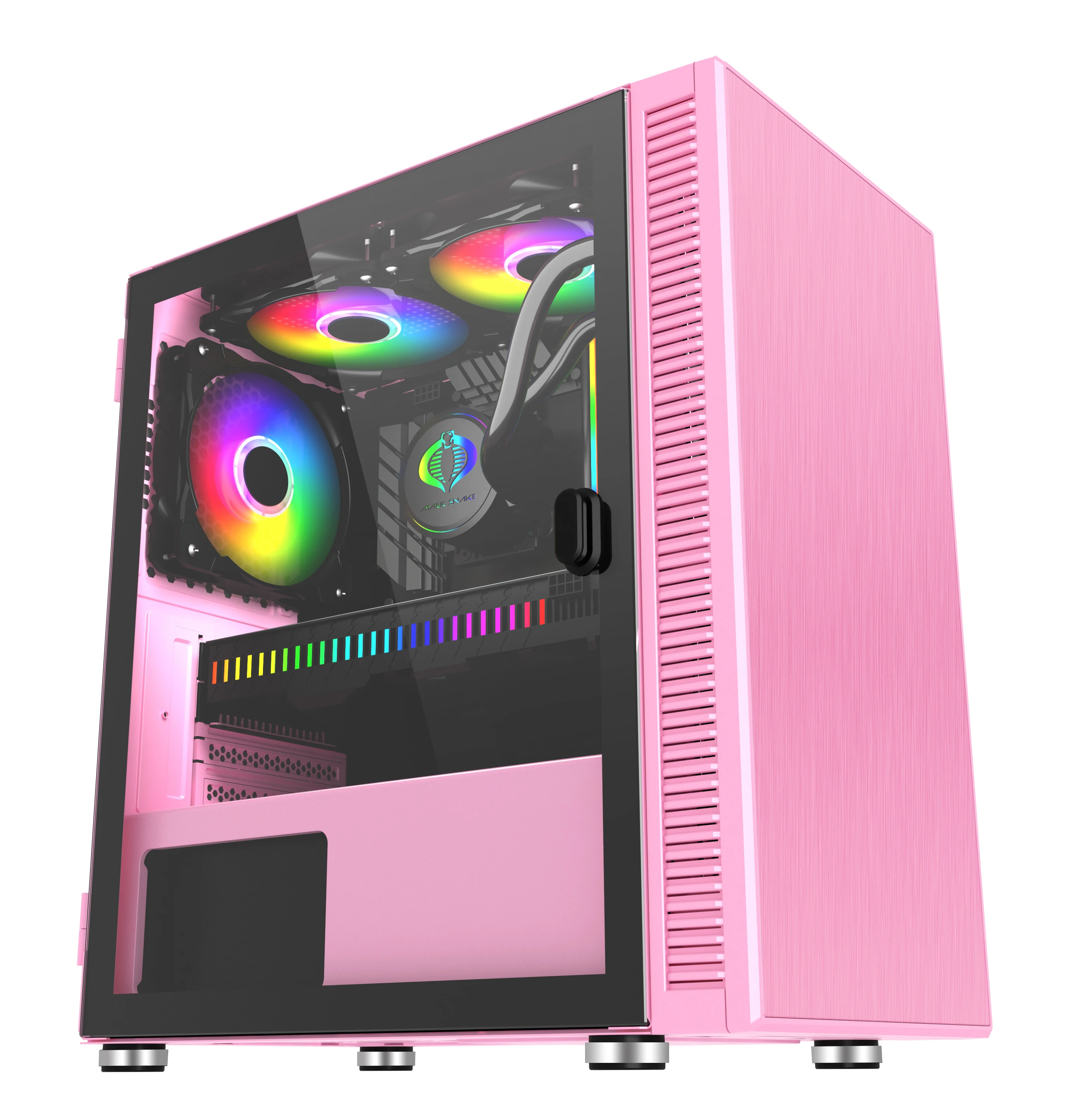 Розовый белый черный ITX M-atx Rgb панель из закаленного стекла микро ATX башня игровой корпус ПК Чехлы для компьютера с дверью