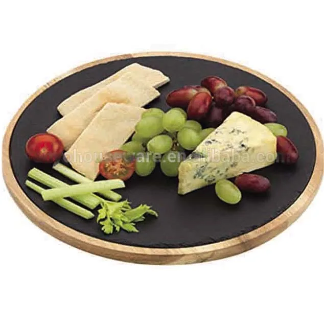 
the latest design acacia wood slate paddle serving board with high quality 