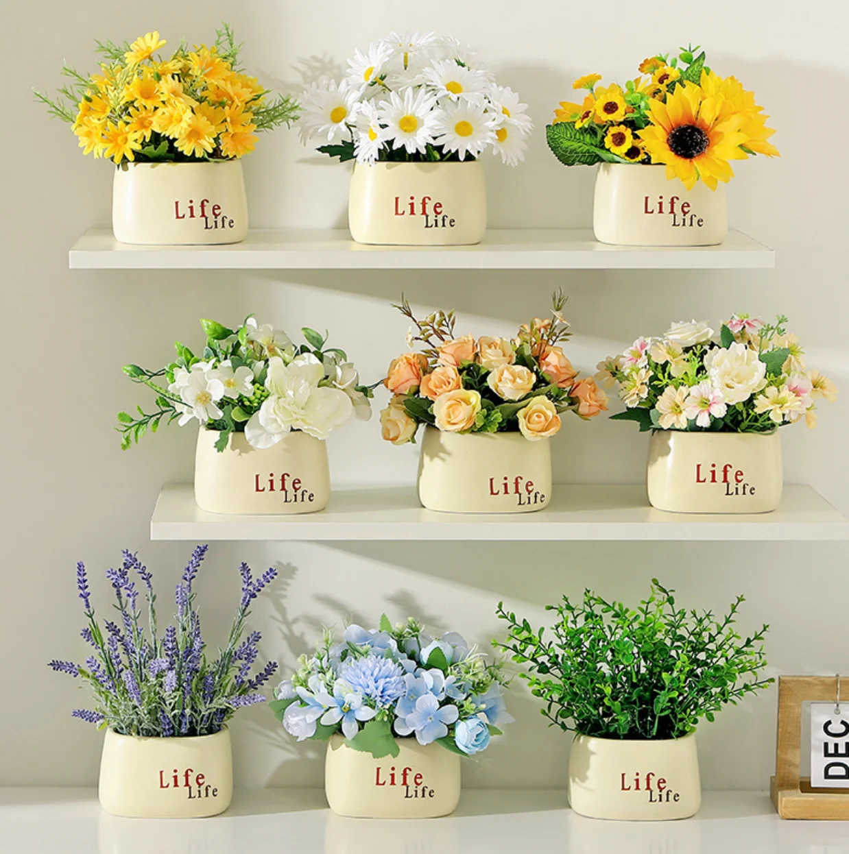 Home Office Decoration Plant Tabletop Decoration Artificial Potted Flower Mini Artificial Flowers Garden Decor Accessories