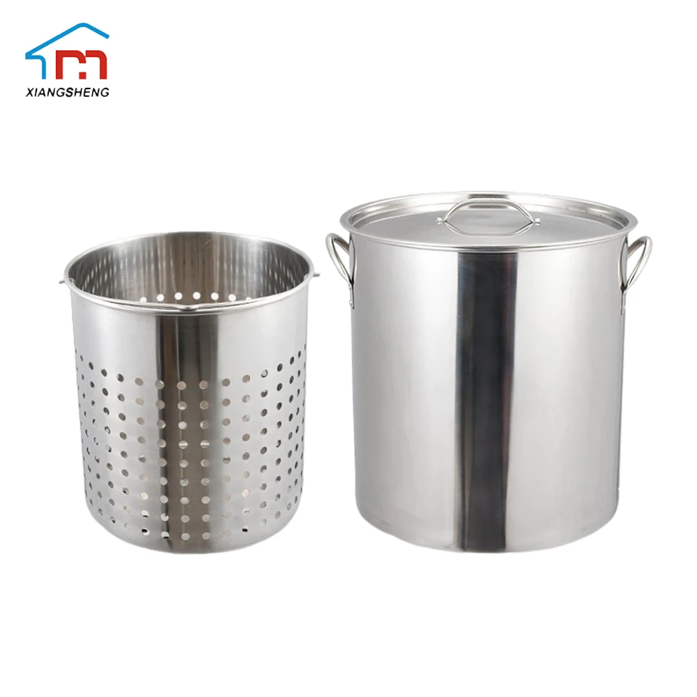 Xiangsheng Cookware Stainless Steel Soup Pot For Outdoor Cooking Crab Boil Shrimp Boil Turkey Fryer Pot
