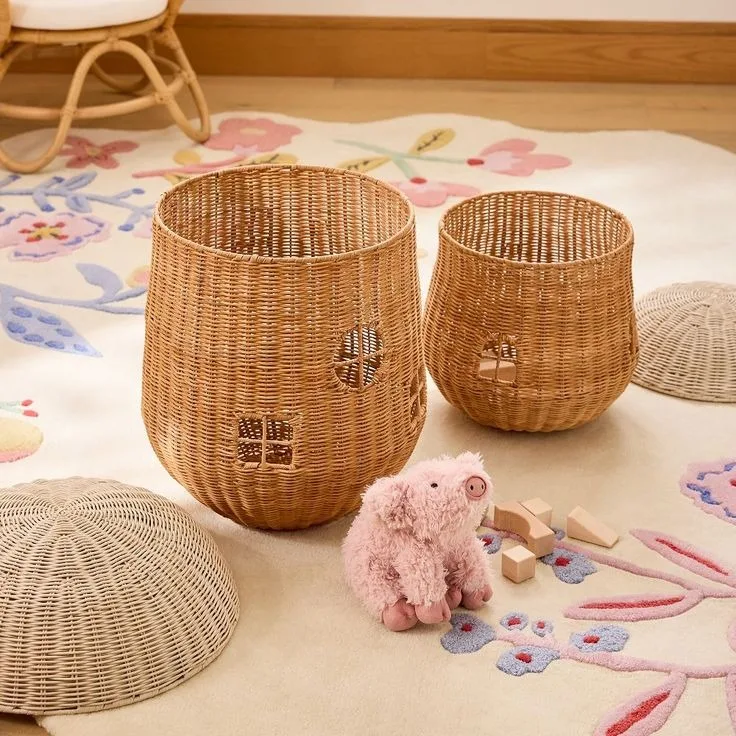 Cheap price rattan and water hyacint basket kids room decoration water hyacinth