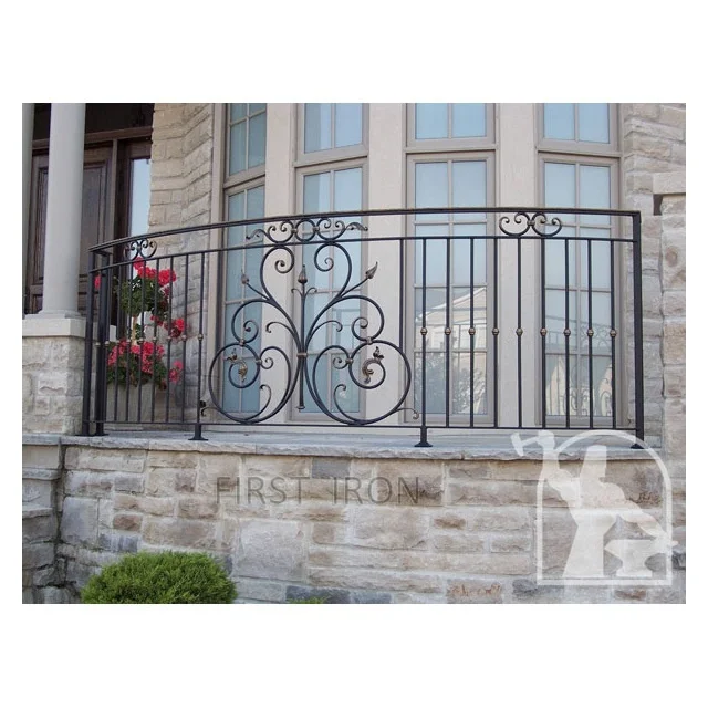 Hot sale black metal railings wrought iron juliet balcony railings designs