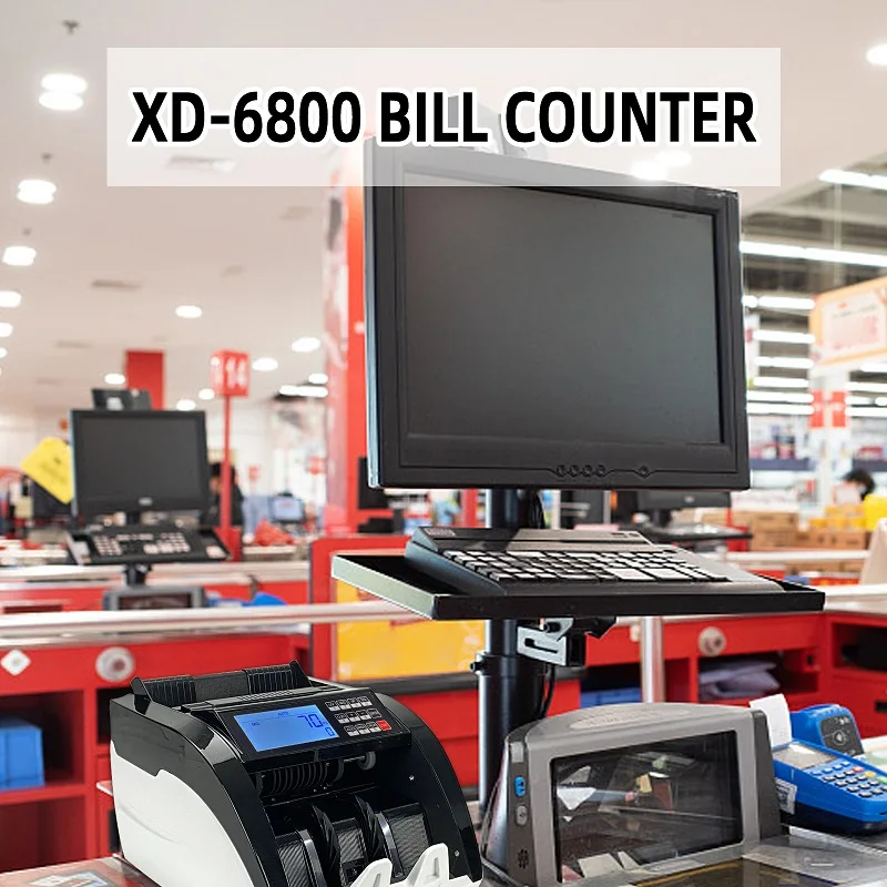6800D счетчик купюр банкнот детектор денег УФ МГ ИК с ЖК-дисплеем