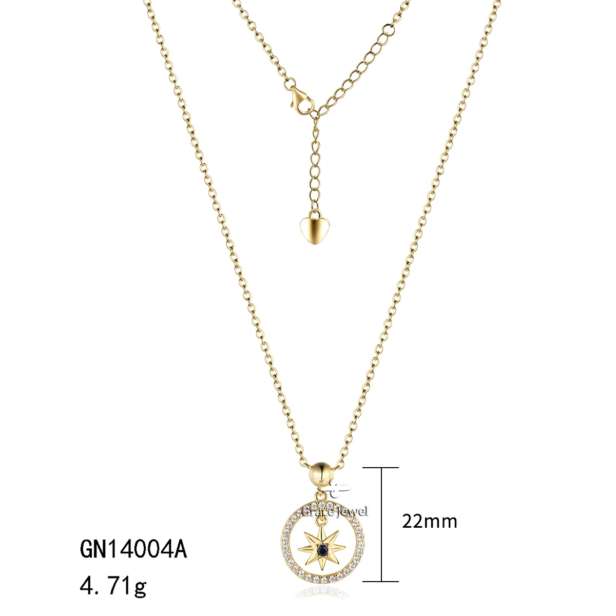 Grace Polaris North Star Sterling Silver Aesthetic Star Pendants Charms Necklace