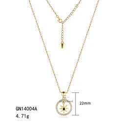 Grace Polaris North Star Sterling Silver Aesthetic Star Pendants Charms Necklace