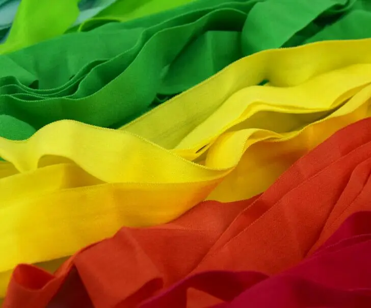 Polyester / Cotton Fold Over Elastic Color Knitted Elastic Band