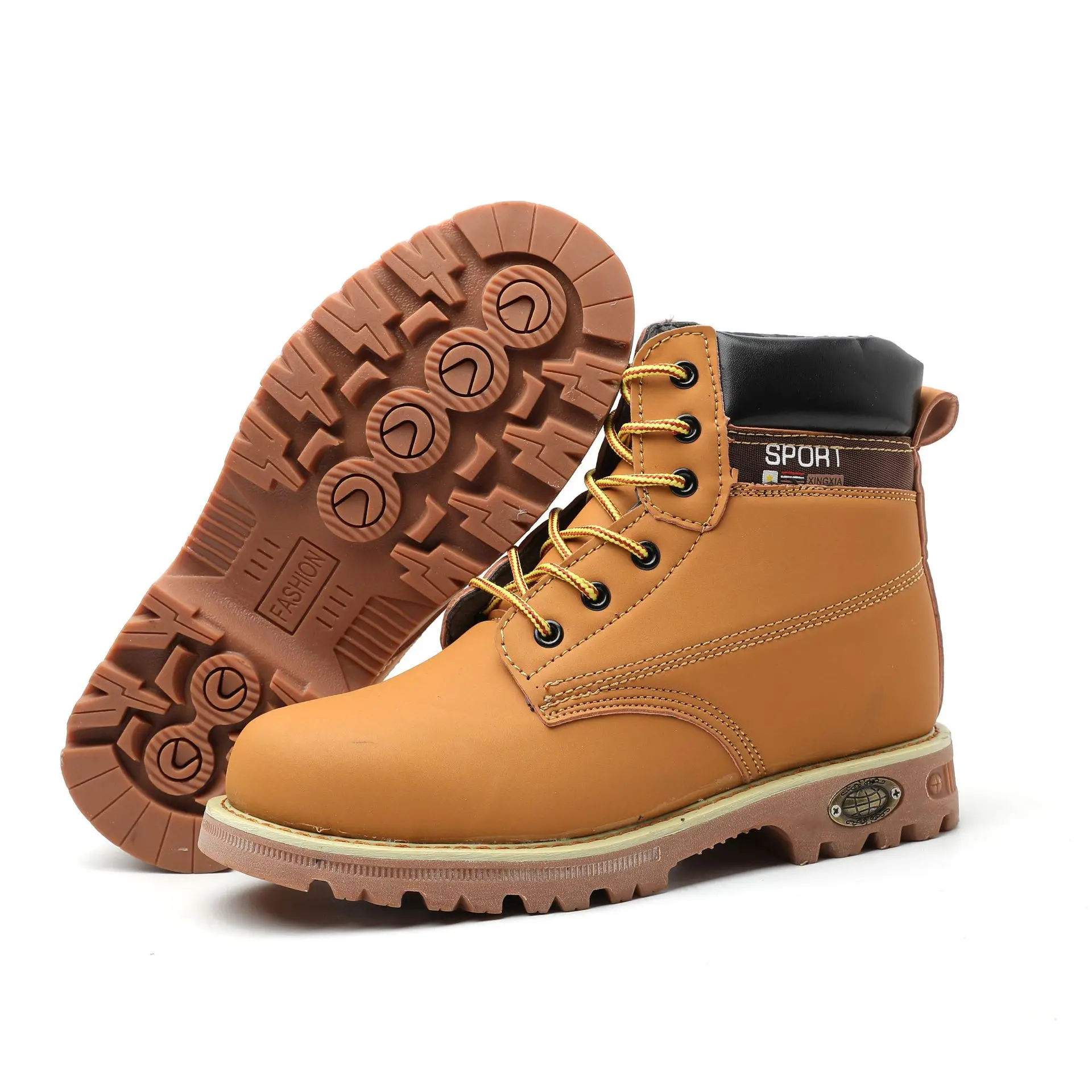 
Steel toe yellow fashionable industrial working martin safety shoes high cut boots sale 