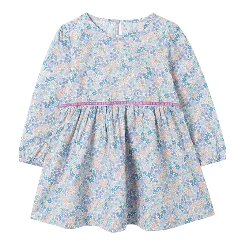 2020 Spring and Summer floral 100% cotton flared baby kid clothing dresses for girl