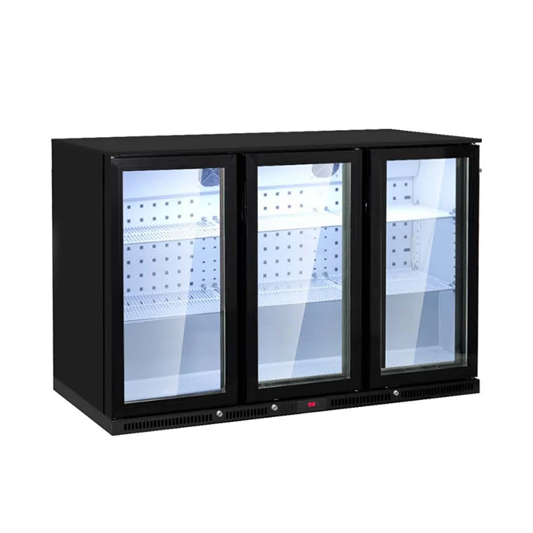 300 Liter High Quality and Beautiful Commercial Three Door Beer Bottle Cooler