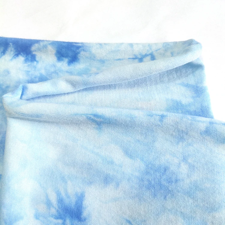 
Cool feeling tie dyed jersey 60% cotton 40% modal high quality knitted fabric for underwear and casual dress 