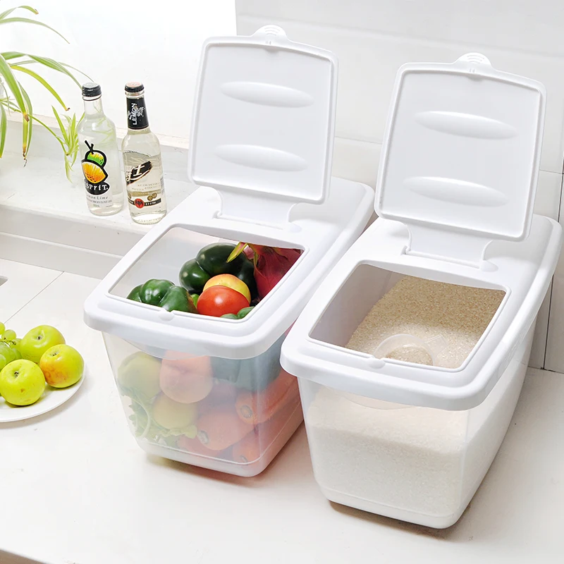 Home use NEW PP material 16 KG capacity sealed rice grain container pet plastic food container large storage container
