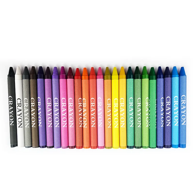 Wholesale customize non-toxic 6/8/12/24 color wax crayons kid for children crayons