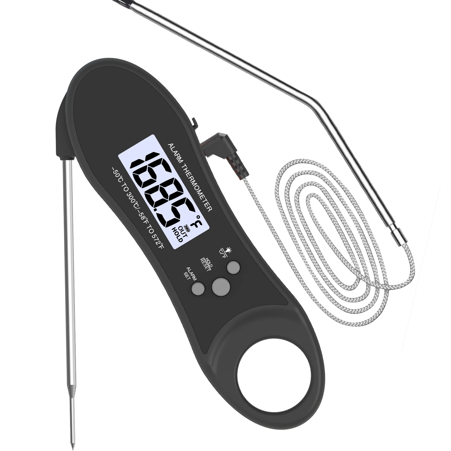 High accuracy electric digital meat thermometer waterproof dual probe cooking thermometer