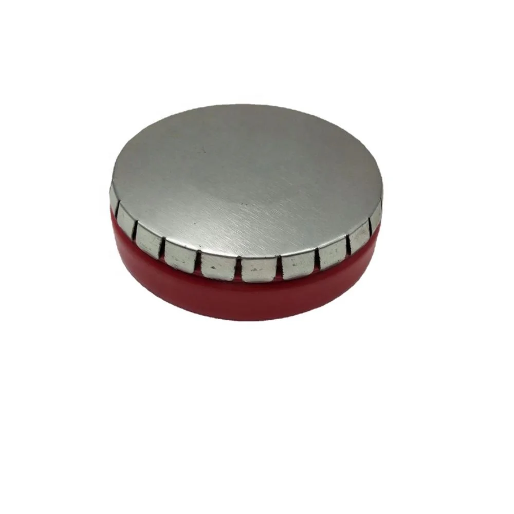 OEM Click Clack lid jar round tin can packing with the push and pop lid snacks used metal box mints box