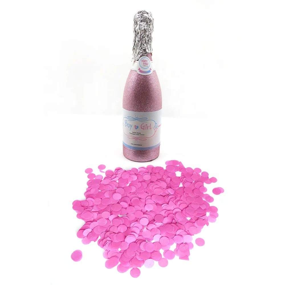 Heyha wholesale blue and pink air compressed gender reveal champagne confetti cannon shooter baby shower