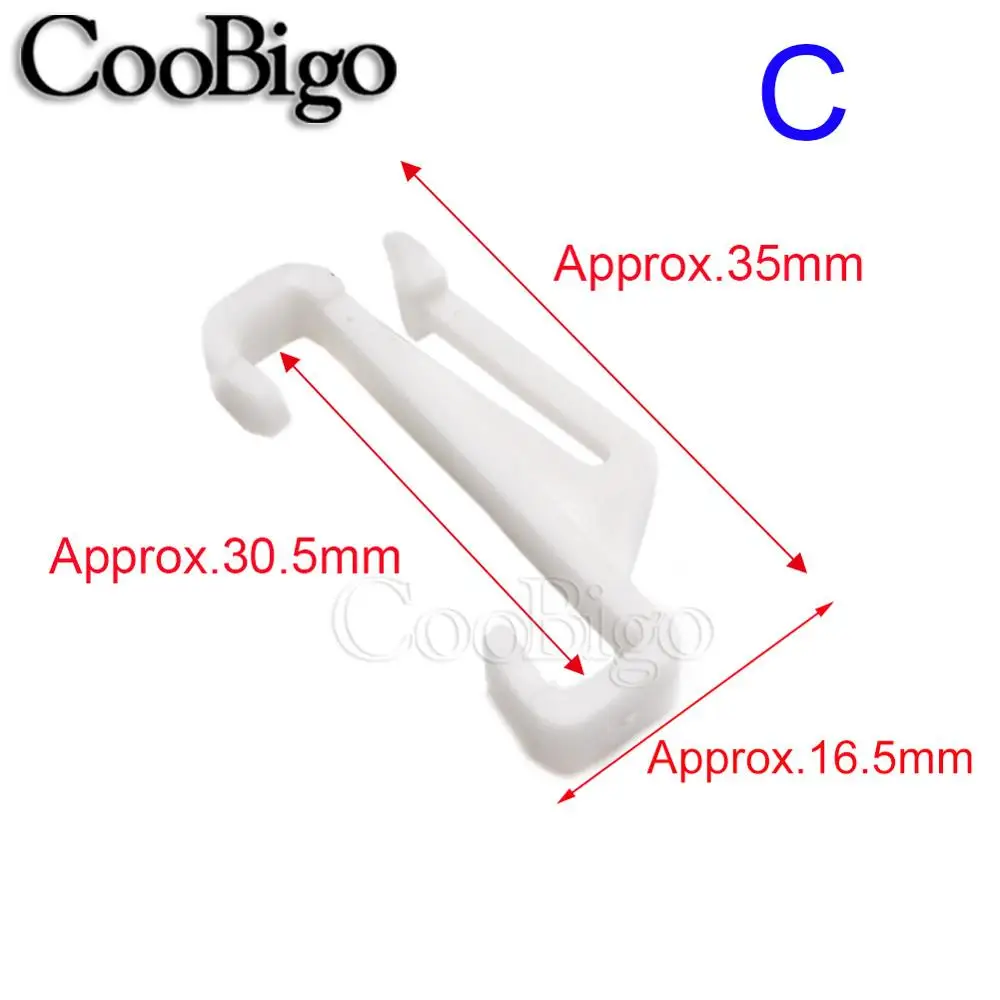 Plastic White Curtain Hook Clips Window Rods Curtain Hanging Ring Loop Glide Door Bathroom Shower Home Accessories