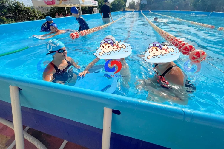 25m Intex rectangular steel metal framed self supporting pro max above ground swimming pools for swim lessons