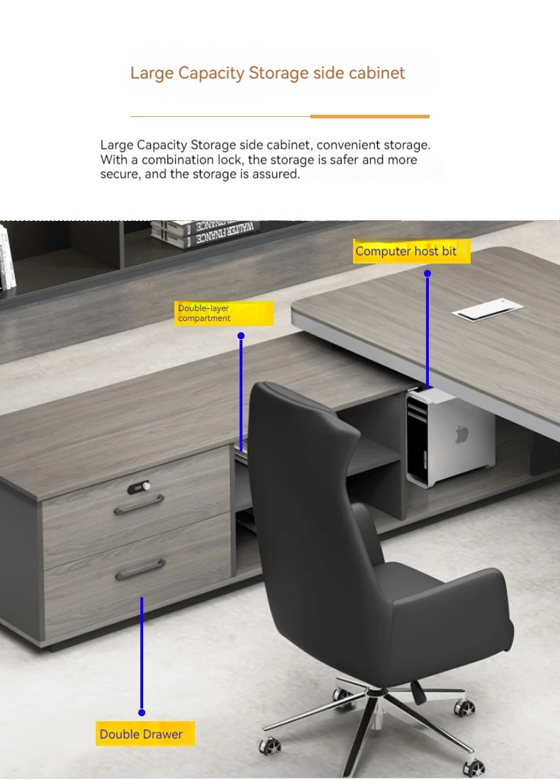 modern office desks boss escritorio de bureau travail L shaped executive desk office computer table Office commercial furniture
