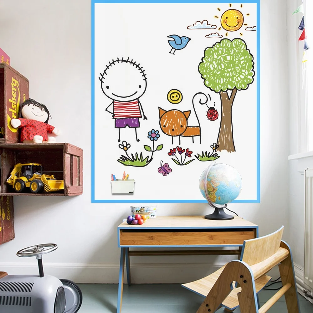 Self-Adhesive Iron Powder Whiteboard Blackboard Magnetic Wall-Mounted Whiteboard for Writing for To-Do List