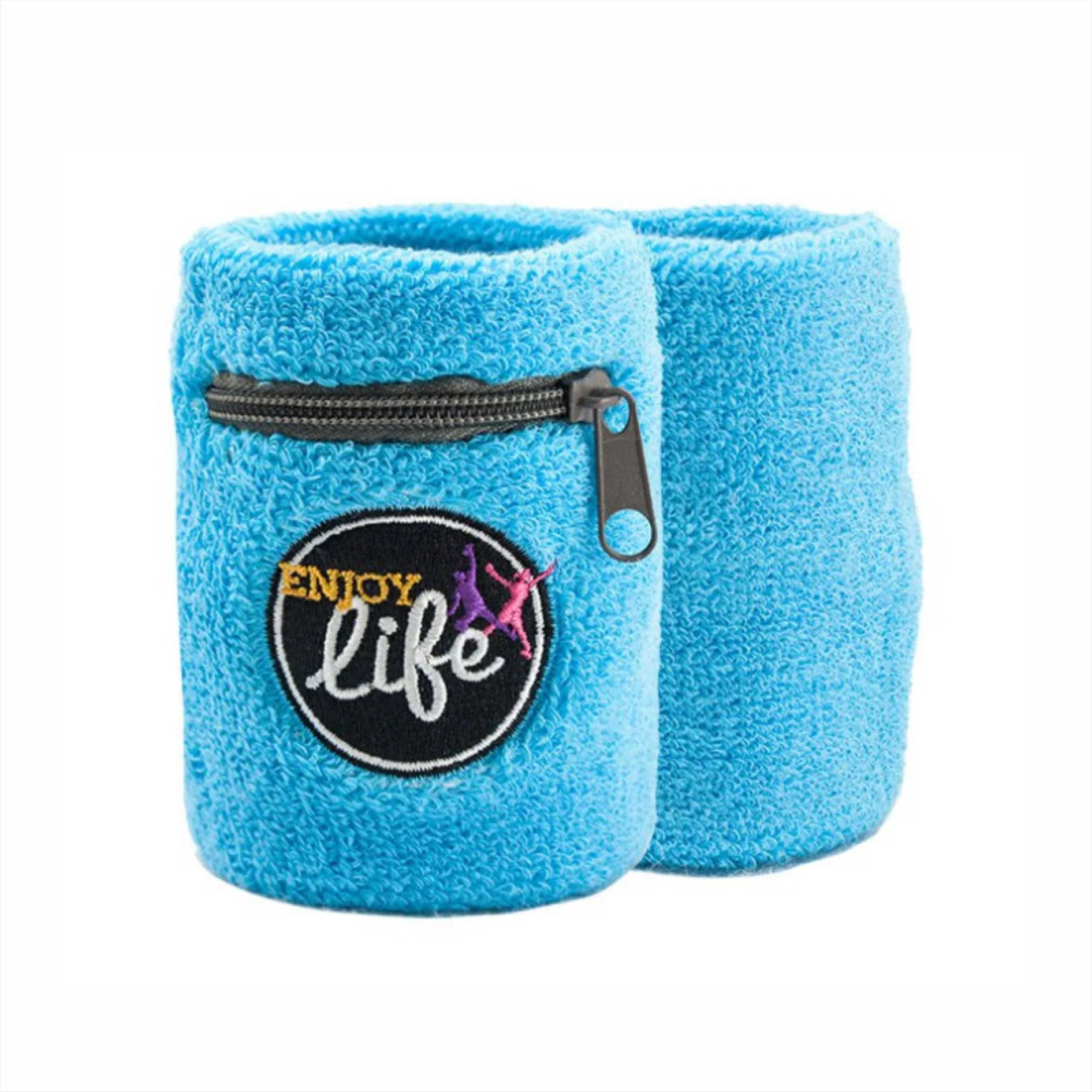 Popular Gifts Outdoor Football Basketball Sports Key Wallet Zipper Pocket Custom Logo Terry Towel Sweatband